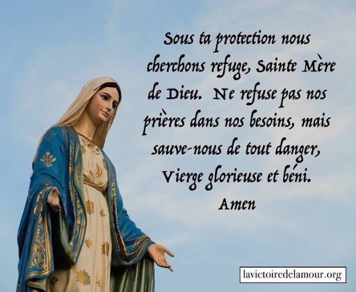 Assurés de l’intercession puissante de la Bienheureuse Vierge Marie
